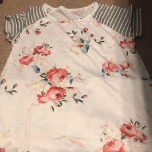 White floral T-shirt dress